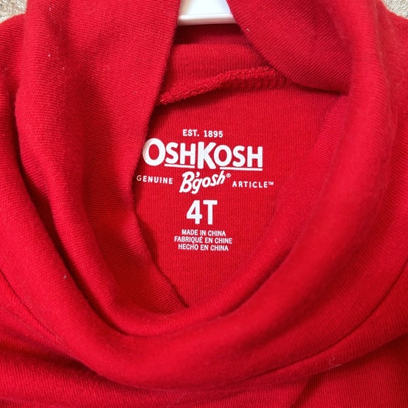 Kids Oshkosh b’gosh red turtleneck size 4T 100% cotton - Picture 3 of 4